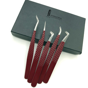 Pince à cils personnalisée en acier inoxydable à haute teneur en carbone, avec poignée diamantée, pour extensions de cils, ensemble de cils en acier pointu de qualité supérieure - Product Image 5