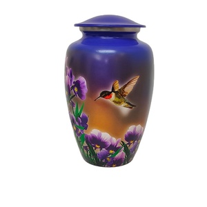 Urnes funéraires élégantes en aluminium gravé pour cendres humaines adultes, fabriquées en Inde, qualité éprouvée internationale AAA, OEM/ODM, logo personnalisé, petite taille - Product Image 1