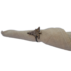 Porte-serviettes vintage en forme de sapin de Noël, idéal pour les mariages, les soirées, le bureau quotidien, design décoratif arrondi, anneau à serviettes - Product Image 1