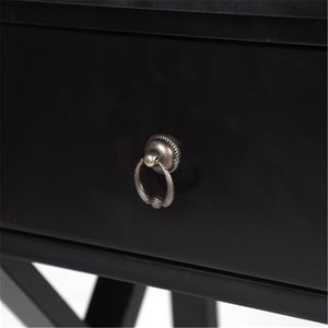 Comodino Moderno a 1 Cassetto con Ripiano Portaoggetti, Tavolino Laterale Nero in Noce Stile Mid-Century per Appartamento - Product Image 6