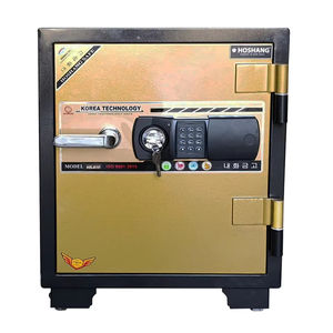 Caja fuerte electrónica digital moderna Hoshang HS-61E, ignífuga, color dorado de lujo. - Product Image 1