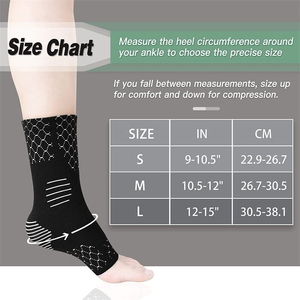 Breathable Soft Nylon Copper <b>Ankle</b> <b>Support</b> Sleeves Adjustable Sports Compression Protection Unisex Eco-Friendly <b>Ankle</b> Brace - Product Image 4
