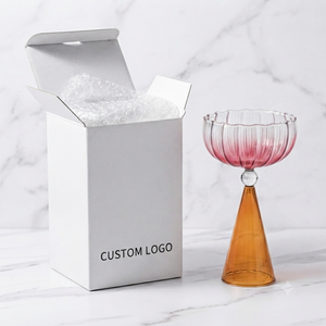 Hand-made Nordic Design Glass Tumbler with Gradient Stripes Pattern-Sustainable Reusable Heat-Resistant for Boutique Café & Dess - Product Image 6