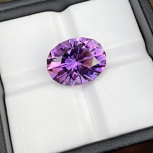 Ametiste violette naturelle de qualité supérieure, taille de précision, provenance Sri Lanka, pierre précieuse ovale non montée, quartz violet pour la fabrication de bijoux - Product Image 2