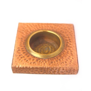 Handmade Pure Copper & Brass <b>Square</b> Votive T Light Holder Candle Bowl Diya Ideal for Home Table Decoration 3x 3x0.5 LWH Inches - Product Image 1