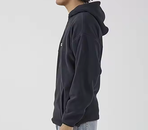 Men's Hooded Fleece Sweatshirt Full Sleeve <b>Zipper</b> Closure Solid Color Loose Fit All Seasons Casual <b>Top</b> - Product Image 4