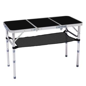 Outdoor <b>Folding</b> 3ft Aluminum <b>Table</b> Portable 3-Height <b>Adjustable</b> Picnic <b>Table</b> Lightweight Small Size for Patio or Campsites - Product Image 1