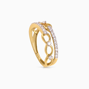 Anillo de diamantes cultivados en laboratorio Luxury Infinity Link para mujer en oro de 10K, 14K, 18K y plata 925, 935. Joyería fina de diseñador. - Product Image 3