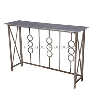 Mesa Consola de Acero Inoxidable Creativa de Foshan para Hoteles y Villas, Elegante Separador de Pasillo y Sala de Estar con Mesa Auxiliar - Product Image 3