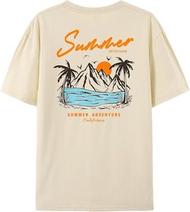 Camiseta de Cuello Alto de Manga Corta Blanca para Hombre con Logotipo Personalizado, Corte Holgado, Formal, de Jersey, Poliéster/Algodón, con Diseño de Letras Impresas en la Parte Delantera - Product Image 3