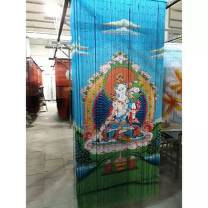 Bamboo Beaded Curtain Buddha Design Asian Zen Style Vertical Blinds Light Filtering Eco-Friendly Dreamy Door Hanging Custom Made - Product Image 5
