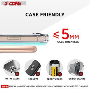 D0100HXJRNX 15W - Base de Carga Inalámbrica Certificada con Superficie de Vidrio Delgada, Cargador Rápido para Teléfono USB-C (Cuerpo de Plástico Blanco) - Product Image 5