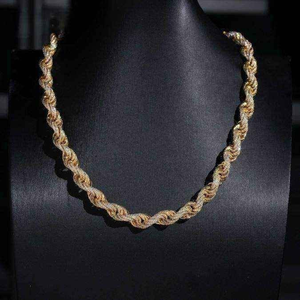 Luxury Moissanite Diamond <b>Rope</b> <b>Chain</b> Necklace Rhodium Plated 925 Silver Unisex Iced Sparkling Link <b>Chain</b> Hip Hop Fashion - Product Image 5