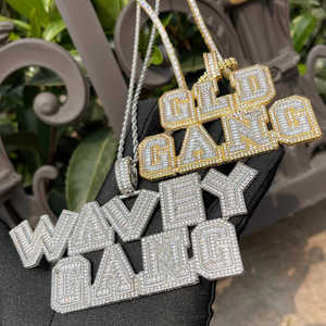 Custom <b>Initial</b> Iced Moissanite Letter Pendant <b>Necklace</b> Hiphop Style 925 <b>Silver</b> Jewelry by Luxira Jewels Rhodium Plated Unisex - Product Image 3
