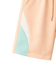 Men Peach Color Block Jersey Shorts Casual Summer Cotton Polyester Drawstring <b>Elastic</b> Waist Gym Sports Shorts Wear OEM Supplier - Product Image 5