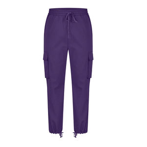 Purple Unisex Polyester <b>Cargo</b> <b>Work</b> <b>Pants</b> with Drawstring Waist and Cuffed Ankles CE Certified Breathable Holster Pockets 2026 - Product Image 1