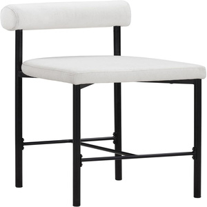 Silla de Barra Moderna con Respaldo, Tapizada en Bouclé, Patas Metálicas de Estilo Mid-Century y Asiento Acolchado - Product Image 2