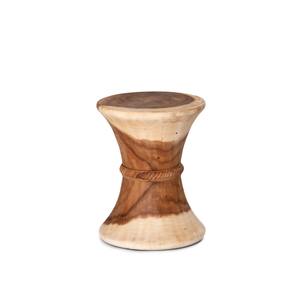 Tabouret Minimaliste en Bois Massif avec Corps Creux Unique et Grain de Bois Naturel – Siège Moderne pour la Maison, les Cafés et les Projets d'Intérieur - Product Image 3