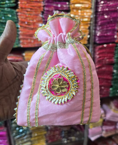 Pochettes traditionnelles indiennes pour femmes, multicolores, pour demoiselles d'honneur, pour mariage, pooja, cadeaux, faveurs de fête indienne, cadeaux pour l'Aïd. - Product Image 2