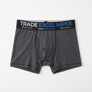 Men's Plus Size Breathable Knitted 100% Polyester Solid Front Logo <b>Boxer</b> <b>Shorts</b> Underwear Sportswear - Product Image 3