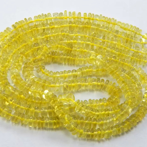 Perles de Quartz citron de qualité supérieure de 6mm en vrac Heishi entretoise jaune motif carré brin fabrication de bijoux pierre - Product Image 1
