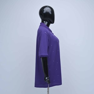 For <b>Women's</b> for <b>Shirt</b> Short <b>Sleeve</b> Solid Color NCNW Logo Casual Breathable Eco-Friendly Quick Dry Jersey Polyester Summer Loose - Product Image 3