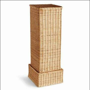 Modern Braided Bohemian Matt Glaze Tall Floor Urn <b>Square</b> Tabletop <b>Vase</b> Handwoven Rattan Eco Friendly Natural Large Capacity - Product Image 6