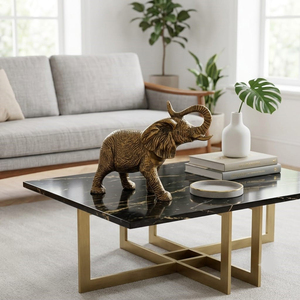 Handmade Compact Aluminum <b>Elephant</b> Figurine-Eco-Friendly & Durable Easy to Place on Tabletop for Small Space Decoration - Product Image 1