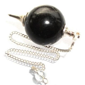 Péndulo de Turmalina Negra Cristalizada de la Mejor Calidad, Péndulo de Piedra Semipreciosa para Radiestesia, Venta al por Mayor - Product Image 1
