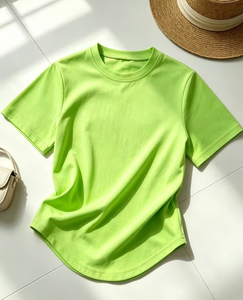 เสื้อยืดผู้หญิงแฟชั่นฤดูร้อนใหม่สุดคุ้ม 100% โพลีเอสเตอร์ พิมพ์ลายเปล่า สามารถสั่งทำโลโก้ได้ เสื้อยืดแขนสั้นแบบยูนิเซ็กซ์ - Product Image 4