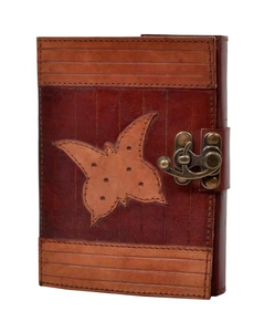 Vintage Antique Butterfly Leather Journal <b>Diary</b> & <b>Notebook</b> Handmade with Thread Sewing & Saddle Stitching Spiral Binding - Product Image 4