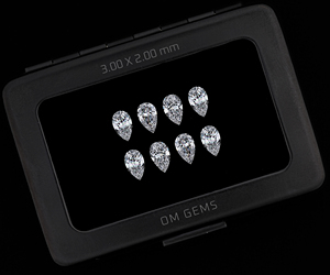 เพชรรูปทรงลูกแพร์ขนาด 3.0 x 2.0 มม. เพชรเลี้ยงในห้องปฏิบัติการ สี D เจาะด้วยเลเซอร์ ทรงโบราณ สำหรับทำเครื่องประดับ Om gems - Product Image 5