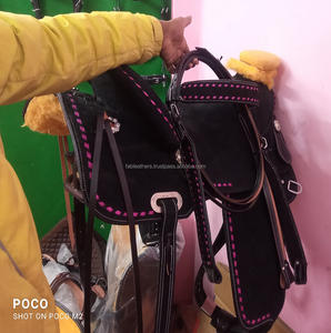 Sillín de caballo de cuero occidental auténtico con cuero de gamuza ajustable Sillín de asiento caliente Western Roping Ranch - Product Image 4