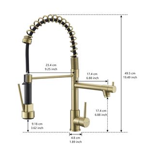 Rubinetto da Cucina Commerciale in Acciaio Inossidabile con Maniglia Singola e Doccetta Estraibile, Miscelatore Monocomando per Lavello - Product Image 6