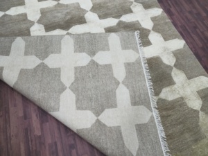 Hand Knotted Abstract Vintage Silk <b>Wool</b> PET Friendly Non-Slip Highly Durable Area Rug | <b>brown</b> colour hand knotted rug - Product Image 6
