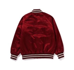 Wholesale Breathable Custom Winter Wear Embroidery Men Satin Varsity <b>Jacket</b> Solid Color Button Up Varsity <b>Jacket</b> Men - Product Image 3