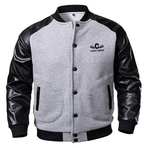 Elegante Chaqueta Letterman con Mangas de Cuero, Diseño Resistente, Chaqueta de Invierno para Uso Diario - Product Image 1