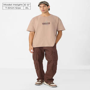 เสื้อยืดแฟชั่นใหม่ปี 2024 คุณภาพสูง 240gsm ผ้าฝ้าย 100% สกรีนโลโก้ได้ ทรงหลวมไหล่ตก สีพื้น เสื้อยืดผู้ชาย - Product Image 2