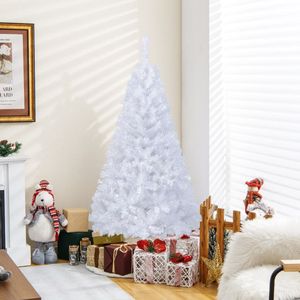 Albero di Natale Artificiale Bianco 5-8 Piedi con Gambe in Metallo Solido, Abete in PE per Decorazioni Interne - Product Image 4