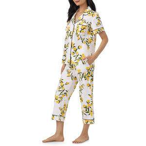 Conjunto de Dos Piezas 100% Algodón, Elegante y Lujoso para Mujer, Primavera/Verano '2026, Camisón, Pijama, Ropa de Dormir, Personalizable, Transpirable - Product Image 3