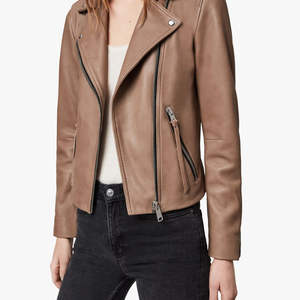 Chaqueta de Cuero Genuino para Mujer, Corte Ajustado, Forro Interior Suave, Textura Lisa, Prenda Exterior de Moda Premium - Product Image 3