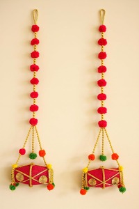 Guirlande de cordes traditionnelle multicolore Dholki, faite à la main, pour décoration intérieure et extérieure, mariage, Eid, Diwali, Lohri, festival, décoration de la maison - Product Image 5