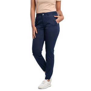 2025 Modern Slim Fit Ladies Chinos High Waist <b>Summer</b> Casual Cotton <b>Trousers</b> Ladies' Pencil Pants Flat Front Design Daily Wear - Product Image 1