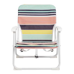 Sedia da Spiaggia Compatta 56*60*63cm, Capacità 100kg, in Tessuto Oxford e Telaio in Ferro Bianco, Colore Bianco - Product Image 2