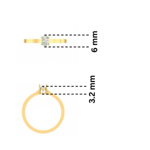 Anillo SARVOTTAM de Oro Amarillo de 14 Quilates con Diamante Solitario Redondo en Engaste de Garras, Joyería Fina para Mujer, Estilo Minimalista, para Boda, Aniversario o Fiesta - Product Image 3