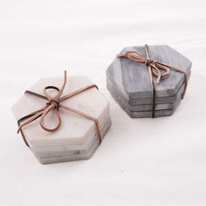Eco-Friendly Natural <b>Marble</b> <b>Coasters</b> Durable Washable Stone Mats & Pads for Tea & Coffee - Product Image 5