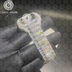Reloj de Lujo para Hombre, Caja Cuadrada de 40 mm, Movimiento Mecánico Analógico, Correa de Acero Inoxidable con Incrustaciones de Diamantes, Esfera de Cristal Luminoso, Automático - Product Image 3