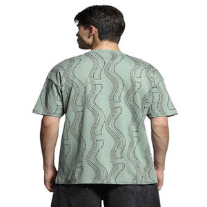T-shirt uni en coton de haute qualité 200 g/m² à épaules tombantes surdimensionné Impression 3D personnalisée T-shirts pour hommes grande taille - Product Image 1