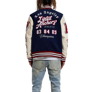 Vestes de baseball tendance en coton lavé sur mesure pour hommes – Style streetwear décontracté - Product Image 3