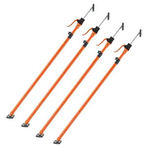 Lot de 4 poteaux de support télescopiques en acier pour armoire, réglables rapidement, de 49,2 à 114,6 pouces, système 3ème main, 198 connecteurs, supports d'étagère - Product Image 1